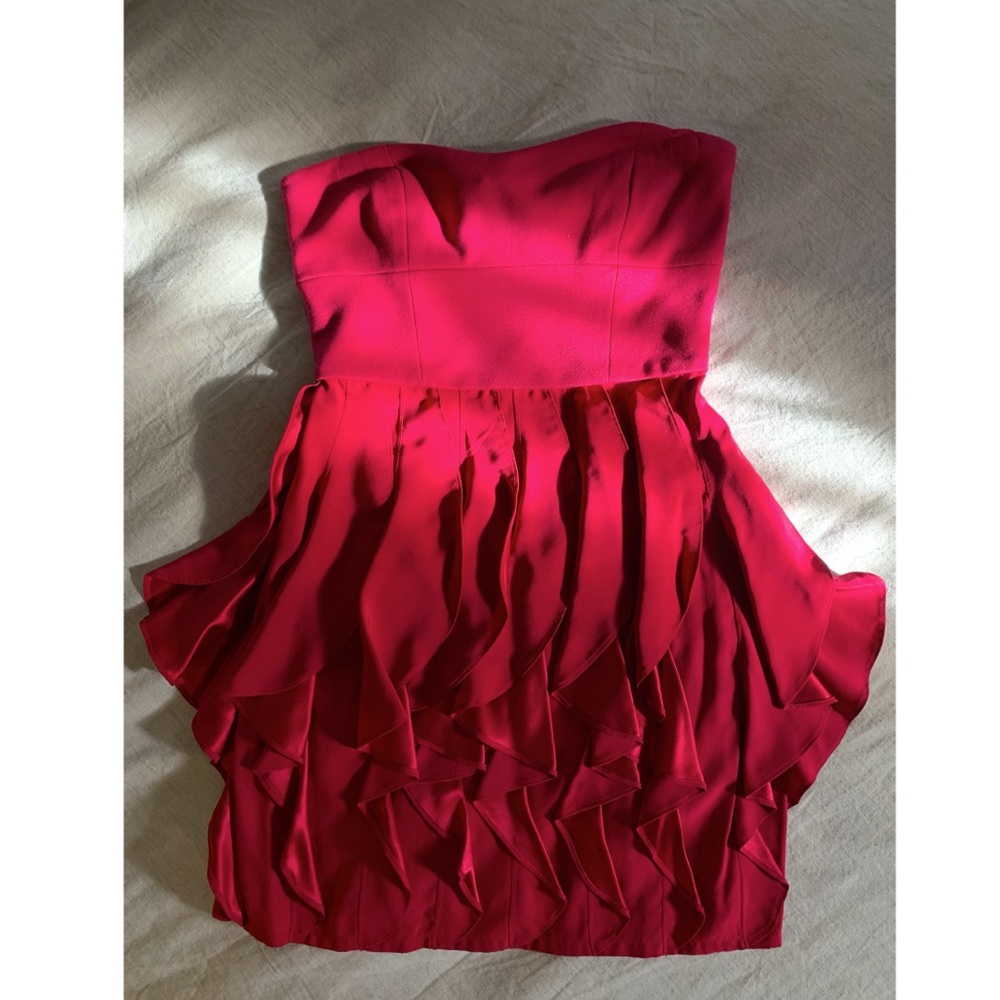 Magenta Strapless Cocktail Dress